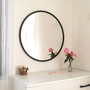 Hanah Home Espejo Redondo con Marco de Metal Negro A710
